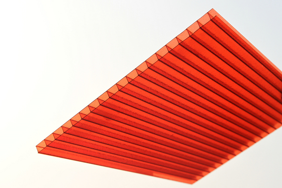 Red Solid Polycarbonate Sheet / Durable Polycarbonate Patio Roof Panels