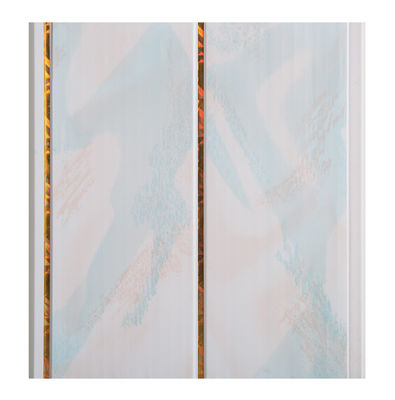 20cm 폭 중간 홈 PVC 천장 패널 욕실용 방수 보드 / 황금색 라인이 있는 방수 욕실 천장 패널