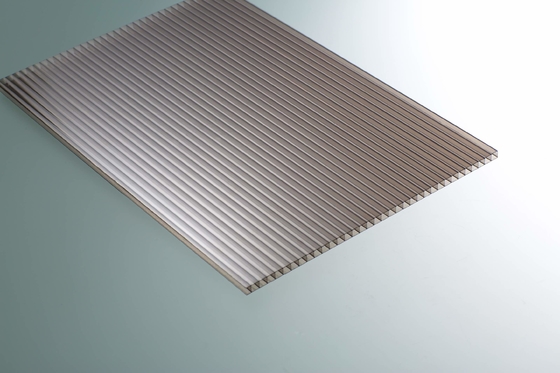 Brown Twin Wall Polycarbonate Sheet For Conservatory Roof Sound Insulation