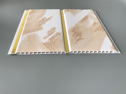 대리석 디자인 PVC 패널 천장 및 벽 내부 장식 재료 넓은 황금 선 방수 벽 패널 욕실 클래싱 250mm