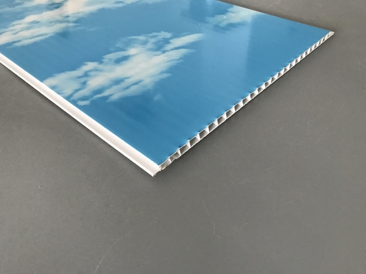 뜨거운 푸른 하늘 및 백색 구름을 가진 250의 × 7mm 천장 PVC 패널 각인