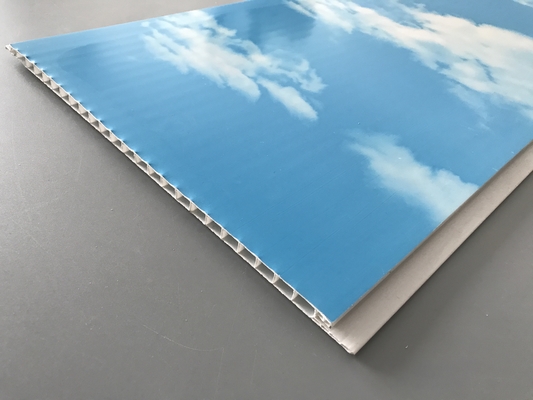 뜨거운 푸른 하늘 및 백색 구름을 가진 250의 × 7mm 천장 PVC 패널 각인