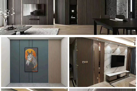 OEM 중공 나무 곡물 대리석 색상 WPC 나무 살대 벽 패널 클래딩 인테리어