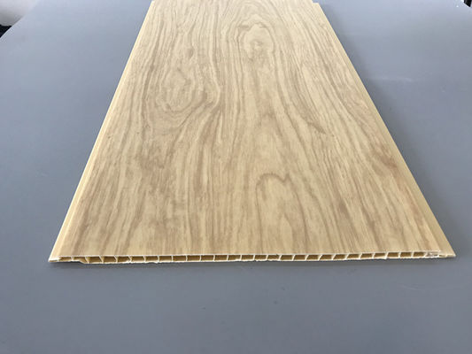 7.5mm 두께 부식 방지 PVC 우드 패널 천장/벽 클래딩용 옐로우 PVC 천장 패널