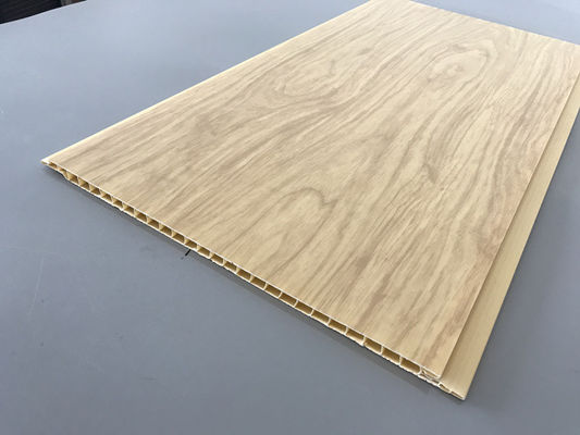 7.5mm 두께 부식 방지 PVC 우드 패널 천장/벽 클래딩용 옐로우 PVC 천장 패널