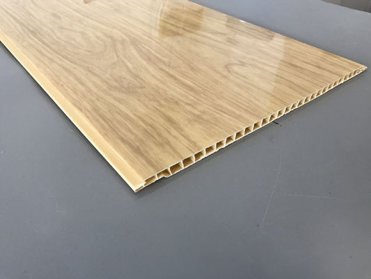 7.5mm 두께 부식 방지 PVC 우드 패널 천장/벽 클래딩용 옐로우 PVC 천장 패널