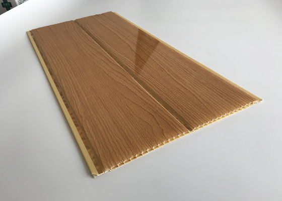 중등 구획 인쇄 PVC 목재 패널 설치가 쉽습니다 나무 색상 PVC 패널 표면 방화 retardant