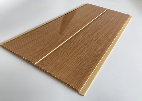 중등 구획 인쇄 PVC 목재 패널 설치가 쉽습니다 나무 색상 PVC 패널 표면 방화 retardant