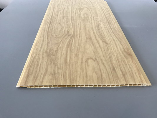 7.5mm 두께 부식 방지 PVC 우드 패널 천장/벽 클래딩용 옐로우 PVC 천장 패널